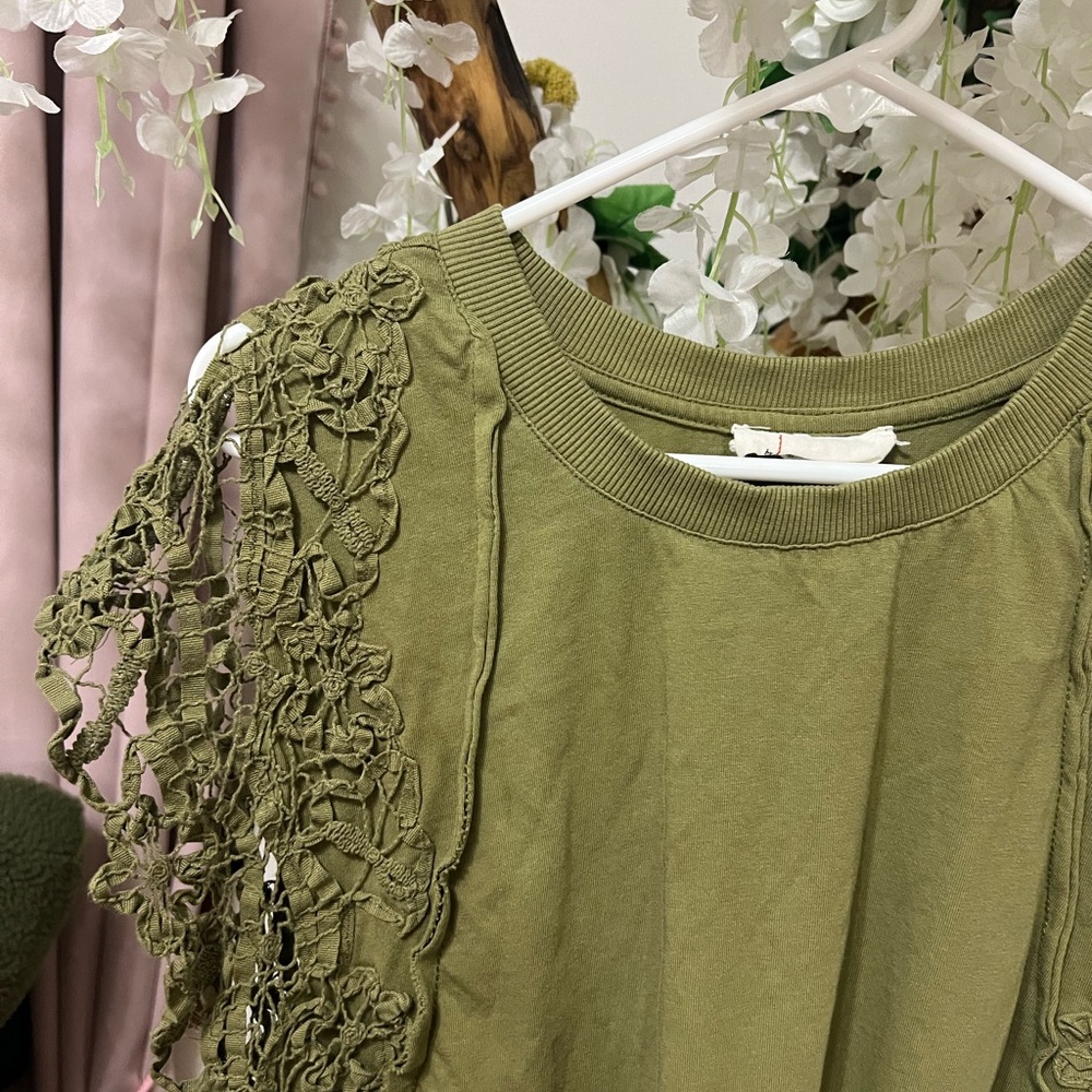 Anthropologie Green Baby Doll Blouse Top - Picture 9 of 12